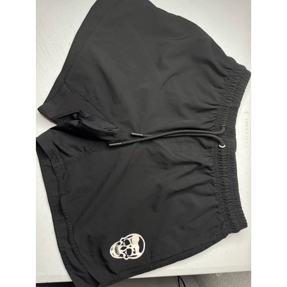 Gymreapers Mens Black Skull Graphic Training Shorts Size Medium Gym Workout